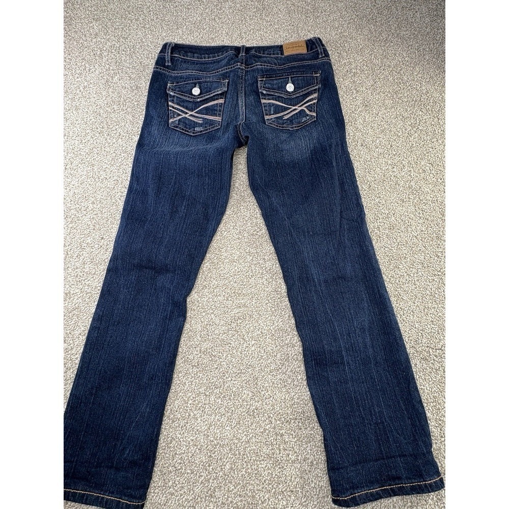 Aeropostale Bayla Skinny Capri Womens‎ 1/2 Dark Wash Distressed Stretch Denim - Picture 3 of 10